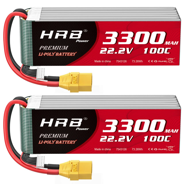 HRB 6S 3300mAh 22,2V 100C LiPo-Akku mit XT90-Stecker