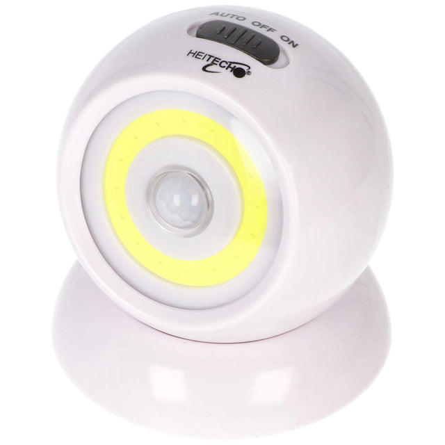 Heitech Universal LED Wand- und Spotleuchte mit Bewegungsmelder und Lichtsensor, 140 Lumen, ideal für Durchgang, Flur, Treppen, inklusive Batterien