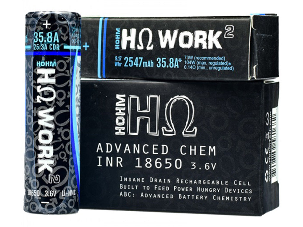 Hohmtech Works² 18650 2547mAh max. 35,8A Lithium-Ionen-Akku NMC, 3,6V - 3,7V