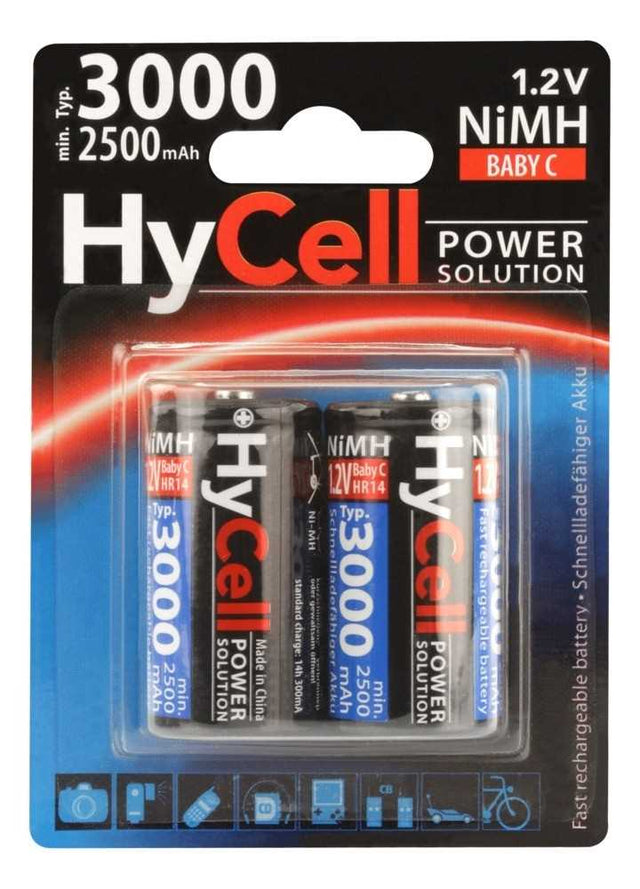 HyCell NiMH-Akku Typ 3000 Baby 2500mAh 2er Blister
