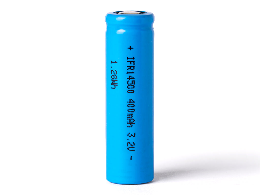 Cottcell IFR14500 - 400mAh AA LiFePo4 Akku 3,2V flacher Pluspol