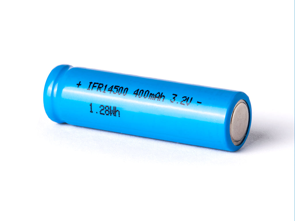 Cottcell IFR14500 - 400mAh AA LiFePo4 Akku 3,2V flacher Pluspol