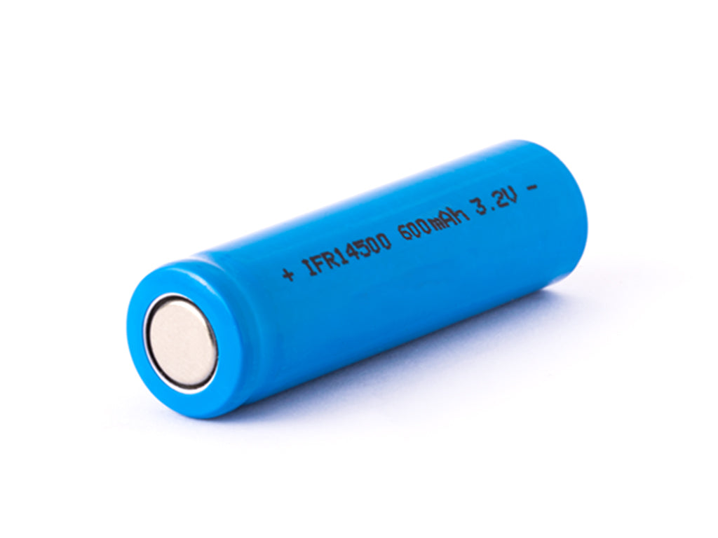 Cottcell IFR 14500 AA - 600mAh 3,2V LiFePo4 Akku (Flat Top) ungeschützt