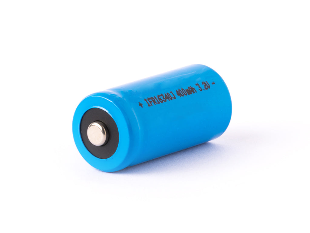 IFR 16340 - 400mAh 3,2V LiFePo4 Akku (Button Top) ungeschützt