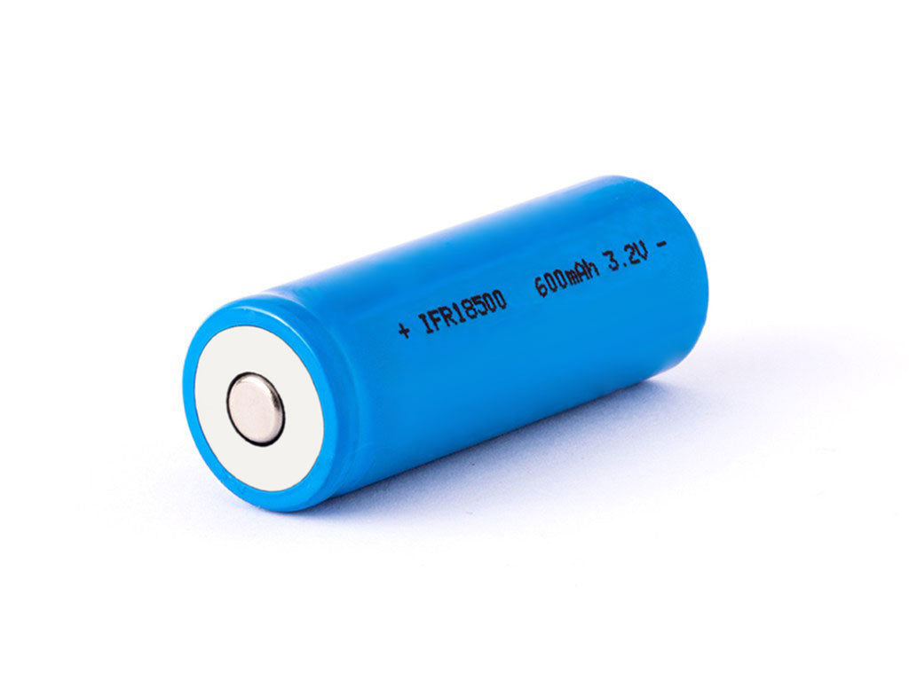 IFR 18500 - 600mAh 3,2V LiFePo4 Akku (Button Top) ungeschützt