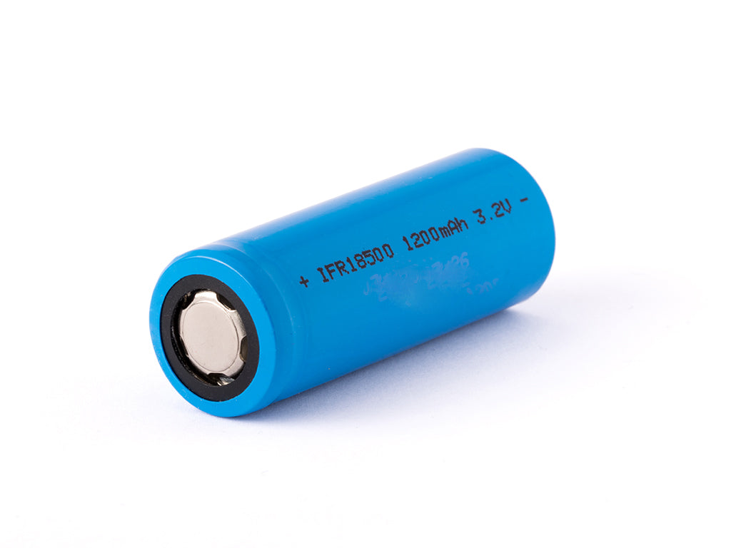 IFR 18500 - 1200mAh 3,2V LiFePo4 Akku (Flat Top) ungeschützt