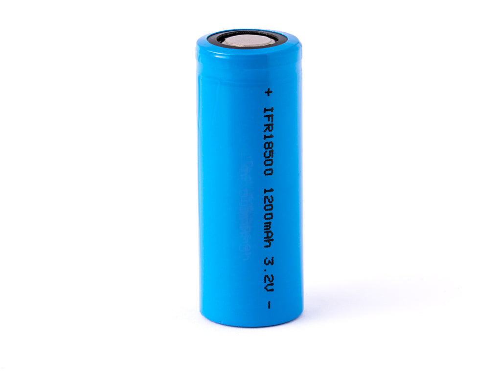 IFR 18500 - 1200mAh 3,2V LiFePo4 Akku (Flat Top) ungeschützt