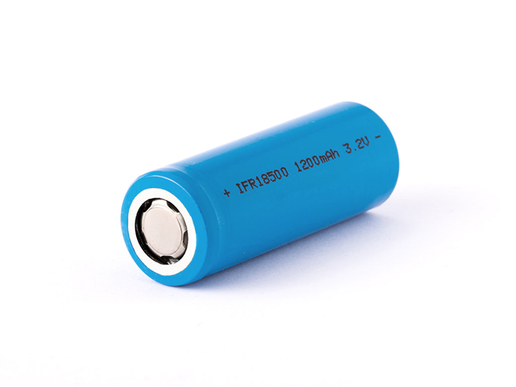IFR 18500 - 1200mAh 3,2V LiFePo4 Akku (Flat Top) ungeschützt