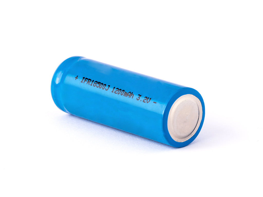 IFR 18500 - 1200mAh 3,2V LiFePo4 Akku (Button Top) ungeschützt