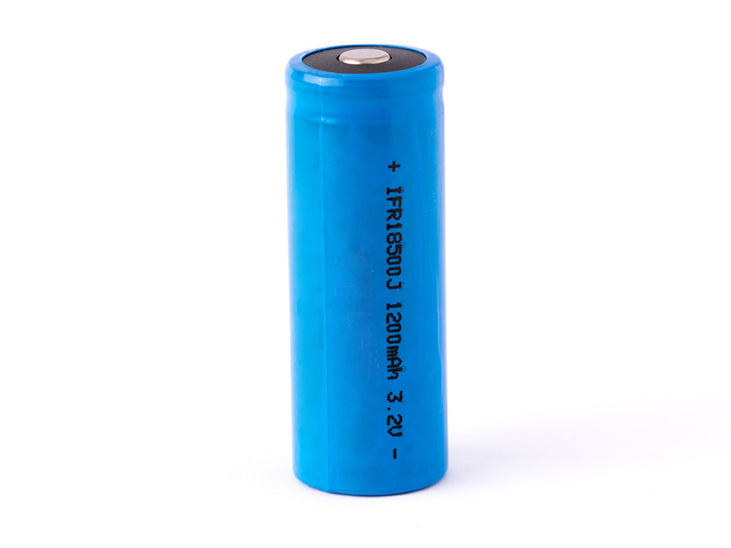 IFR 18500 - 1200mAh 3,2V LiFePo4 Akku (Button Top) ungeschützt