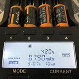Fenix CR123 A Li-ion Batterie wiederaufladbar 3,6-3,7 Volt min.700mAh, typisch 760mAh, max. 820mAh, 35x16mm mit AkkuShop Transportbox