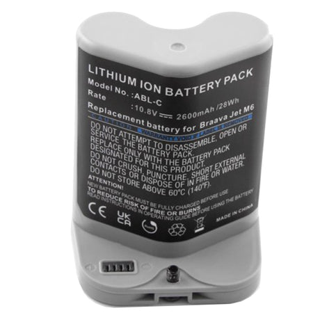 AccuCell Akku passend für iRobot Braava Jet M6, Li-ion, 10,8V, 2600mAh, 28,1Wh
