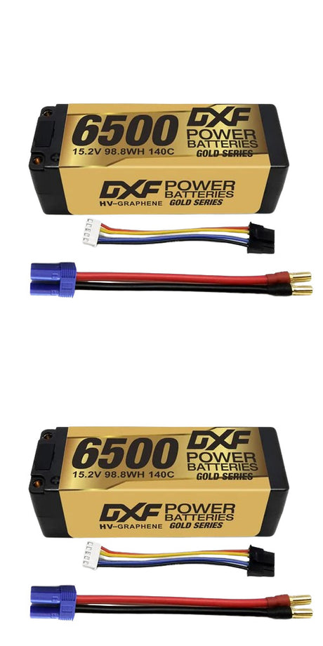 DXF 4S 15,2 V 6500 mAh 140 C GoldSeries LCG 5 mm Graphen Lipo Hardcase mit EC5 Stecker (2 St.)