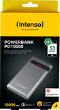 Intenso Akku Powerbank, 10.000mAh, PD10000, anthrazit 1× USB-A QC, 1× USB-C PD3.0, Retail
