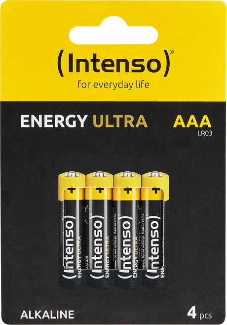 Intenso Batterie Alkaline, Micro, AAA, LR03, 1.5Volt, Energy Ultra, Retail (4er Pack)