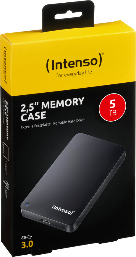 Intenso Festplatte 5TB, USB 3.0, 6.35cm (2.5''), schwarz Portable, Memory Case, Retail