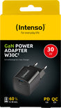 Intenso Ladeadapter „W30C² GaN“ – 30 W USB-C Power Delivery, Schwarz (Retail-Blister)