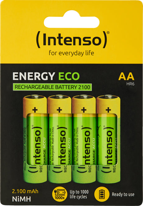 Intenso NiMH-Akku „Energy Eco“ – AA / HR6, 1,2 Volt, 2100 mAh (4er Pack)