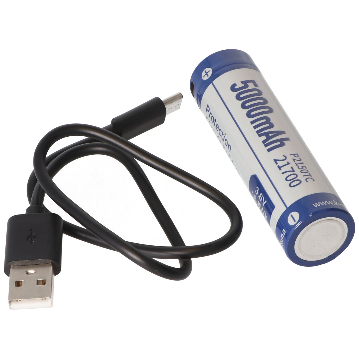 Keeppower 21700 3,7V 5000mAh PCB Schutz inkl. USB-C P2150TC (ohne Kabel) Li-ion Akku (2 Stück)