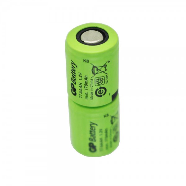 GP KAN 1/3AAA Micro Akkupack 2,4 Volt 170mAh NiMH Akku ca. 28x11mm