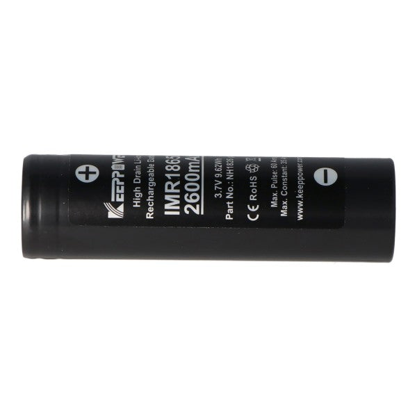 Keeppower IMR18650 Plus 2600mAh 3,7V (US18650VTC5A) 2600mAh (Flat Top) inkl. Akkuschutzbox