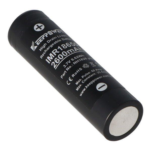 Keeppower IMR18650 Plus 2600mAh 3,7V (US18650VTC5A) 2600mAh (Flat Top) inkl. Akkuschutzbox
