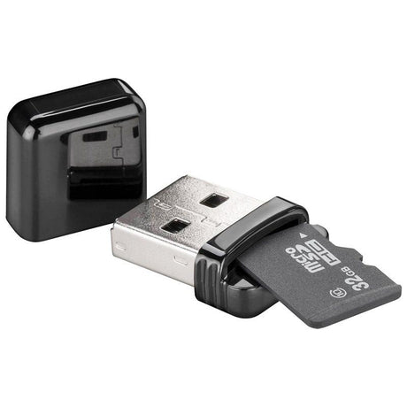 AccuCell Kartenlesegerät USB 2.0 zum Lesen von Micro SD Speicherkartenformaten, liest Micro SD, Micro SDHC, Micro SDXC und T-Flash Serie Speic