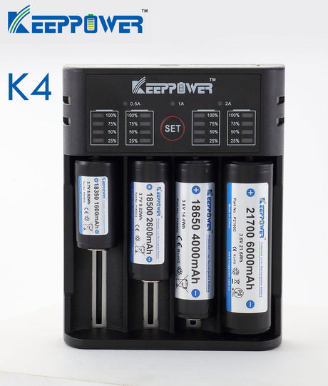 KeepPower K4 Ladegerät für Li-Ion und Ni-MH Akkus USB-C