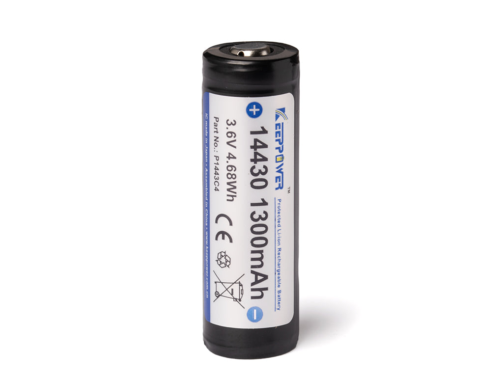 Keeppower 14430 - *1300mAh 3,6V - 3,7V Li-Ionen-Akku mit Schutzelektronik P1443C4