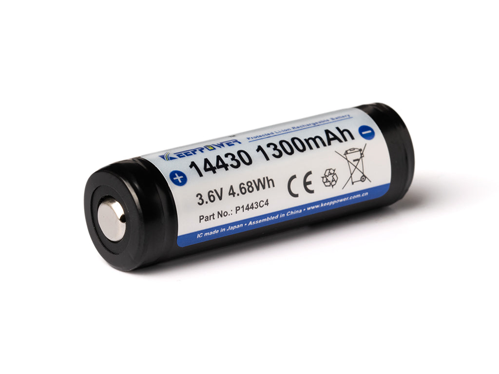 Keeppower 14430 - *1300mAh 3,6V - 3,7V Li-Ionen-Akku mit Schutzelektronik P1443C4
