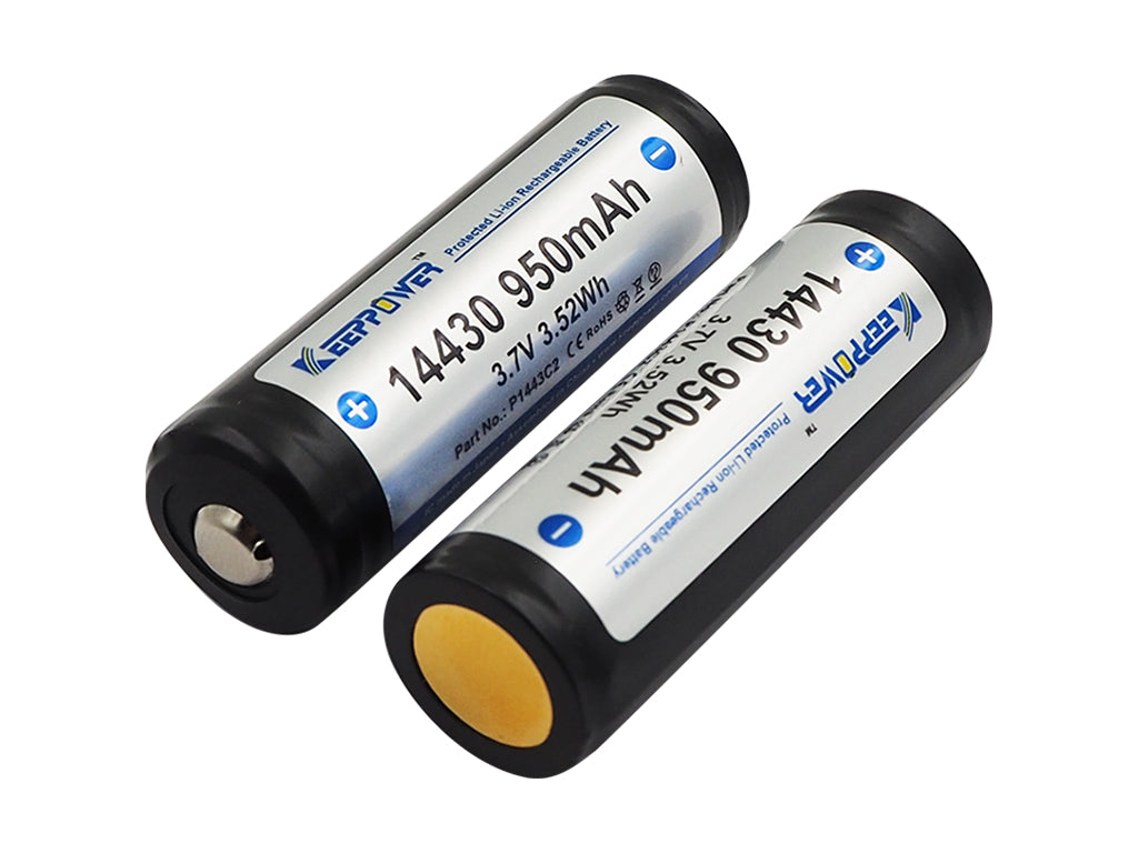Keeppower 14430 - 950mAh 3,6V - 3,7V Li-Ionen-Akku PCB geschützt P1443C2