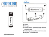 Keeppower 14430 - 950mAh 3,6V - 3,7V Li-Ionen-Akku PCB geschützt P1443C2