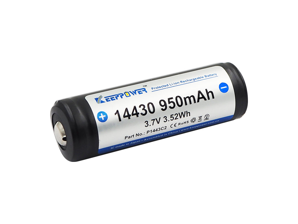 Keeppower 14430 - 950mAh 3,6V - 3,7V Li-Ionen-Akku PCB geschützt P1443C2