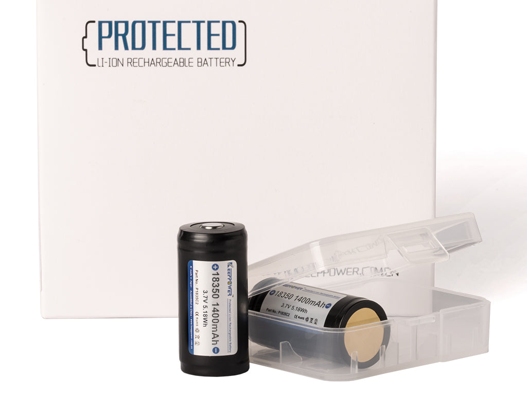 Keeppower 18350 - 1400mAh, 3,6V - 3,7V Li-Ionen-Akku PCB geschützt