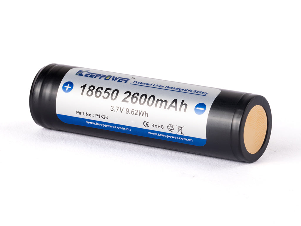 Keeppower 18650 - 2600mAh, 3,6V - 3,7V Li-Ion-Akku PCB geschützt P1826C