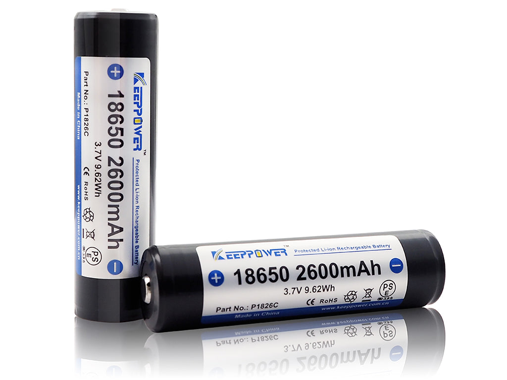 Keeppower 18650 - 2600mAh, 3,6V - 3,7V Li-Ion-Akku PCB geschützt P1826C