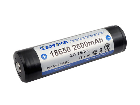 Keeppower 18650 - 2600mAh, 3,6V - 3,7V Li-Ion-Akku PCB geschützt P1826C