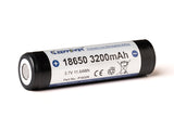 Keeppower 18650 - 3200mAh, 3,6V - 3,7V Li-Ion-Akku PCB geschützt Flacher Pluspol