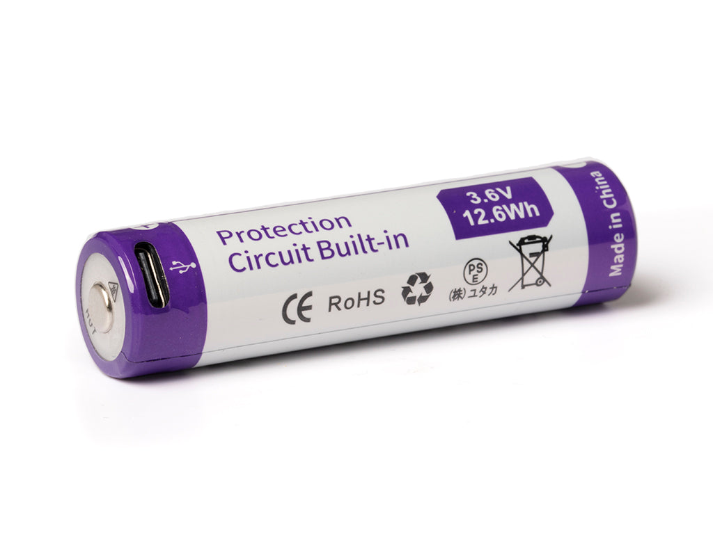 Keeppower 18650 - 3500mAh, Li-Ionen 3,7V - 3,6V - PCB geschützt, mit USB-C Lademöglichkeit P1835TC