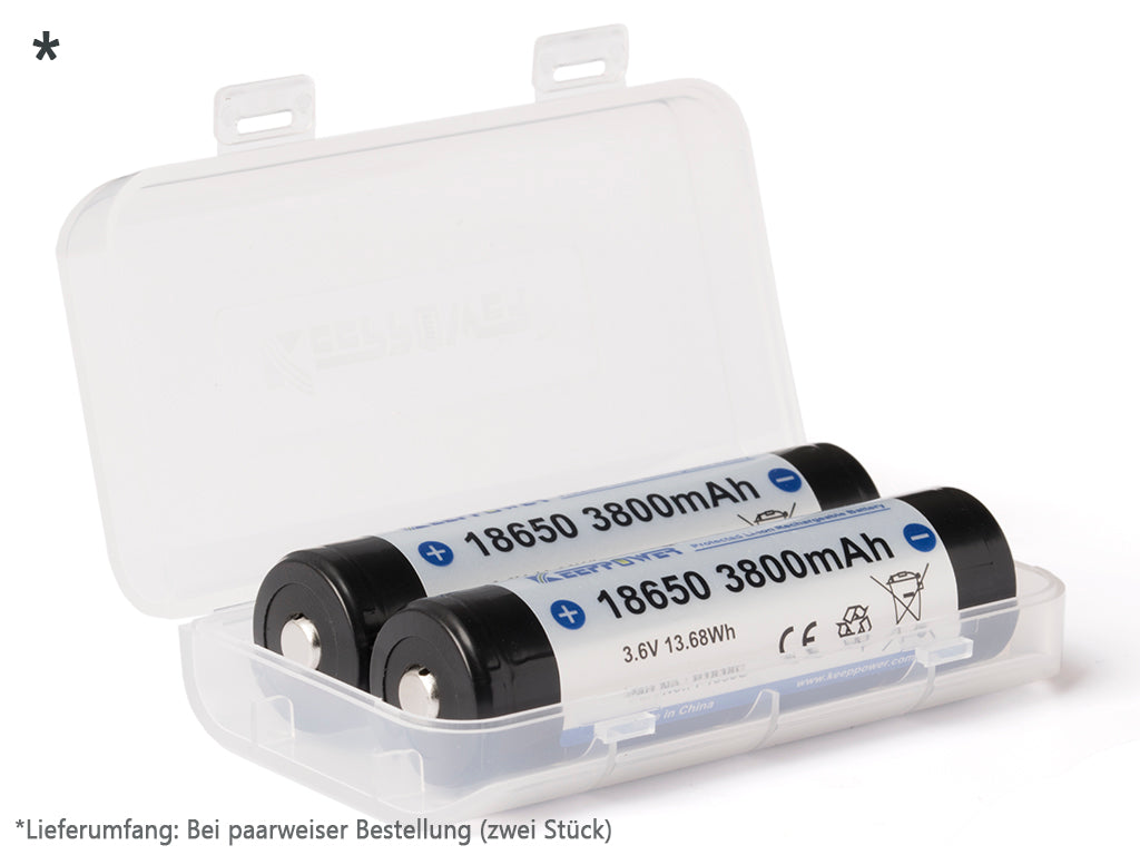 Keeppower 18650 - 3800mAh 3,6V - 3,7V Li-Ion-Akku geschützt (Pluspol erhöht) P1838C