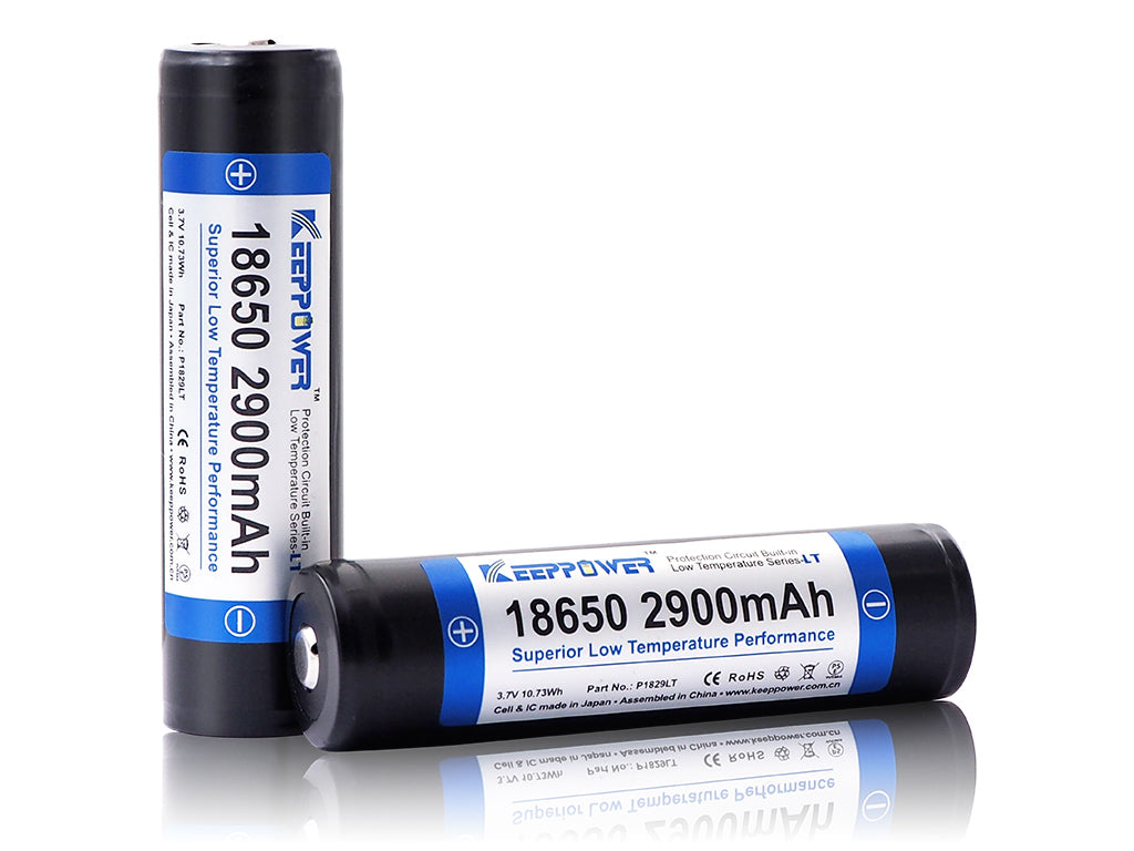 Keeppower 18650 Niedrigtemperatur Li-Ionen 3,6V - 3,7V 2900mAh Akku PCB geschützt