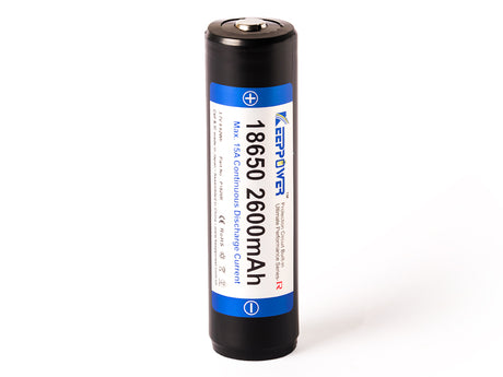 Keeppower R 18650 2600mAh 3,6V - 3,7V Li-Ion-Akku geschützt (Pluspol erhöht)