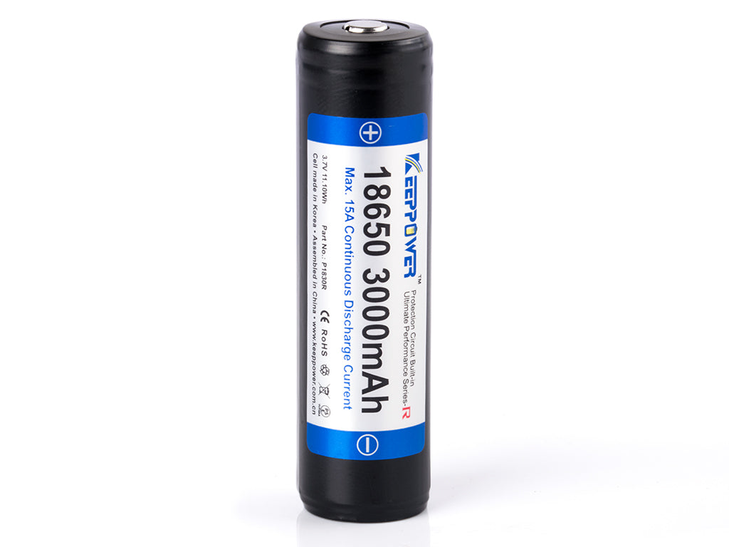 Keeppower R 18650 3000mAh 3,6V - 3,7V Li-Ion-Akku PCB geschützt