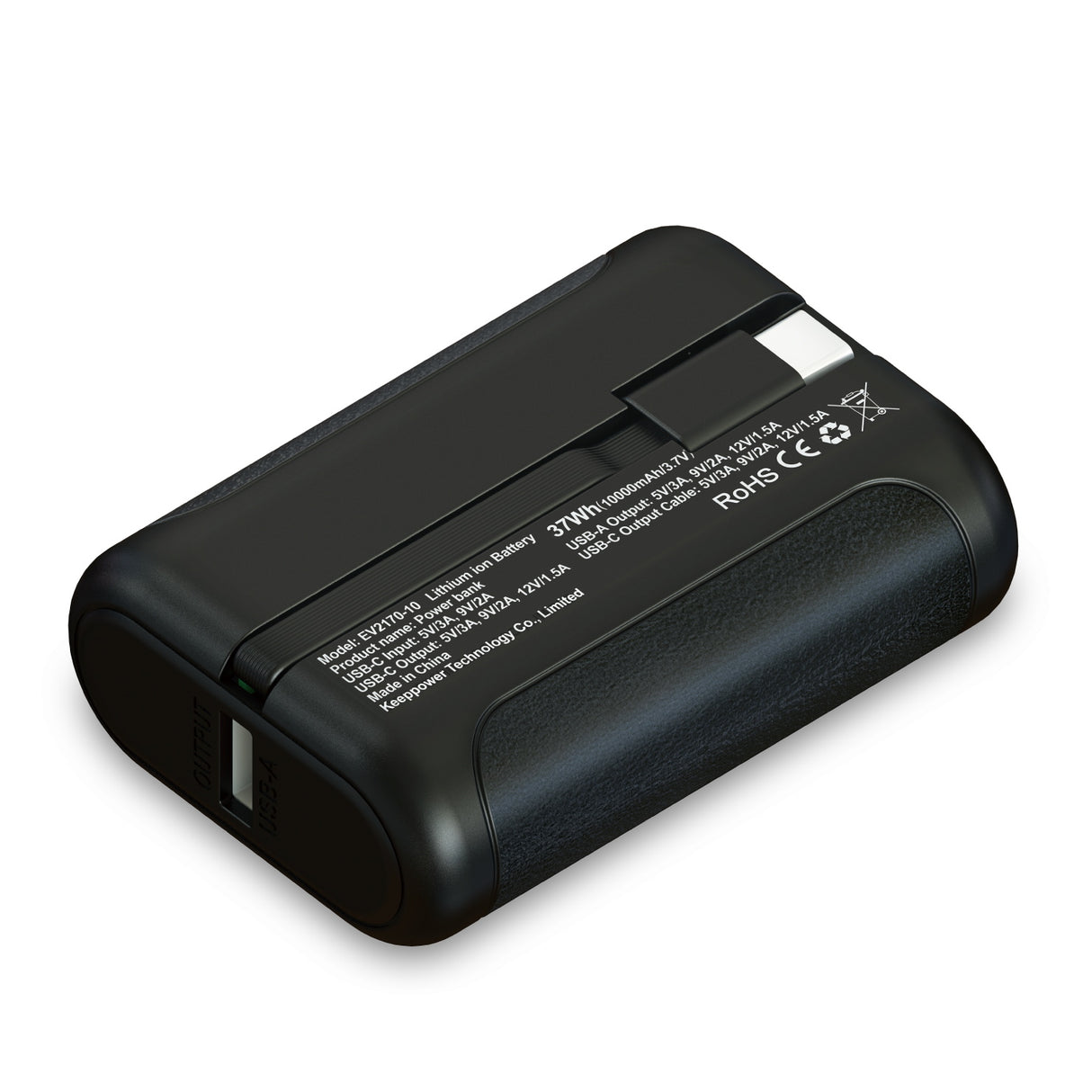 Keeppower Power Bank Typ C USB-Powerbank mit 10.000mAh EV2170-10