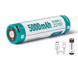 Keeppower 21700 - 5000mAh, Li-Ionen 3,6V - 3,7V - mit USB-C ein.-u.Aus