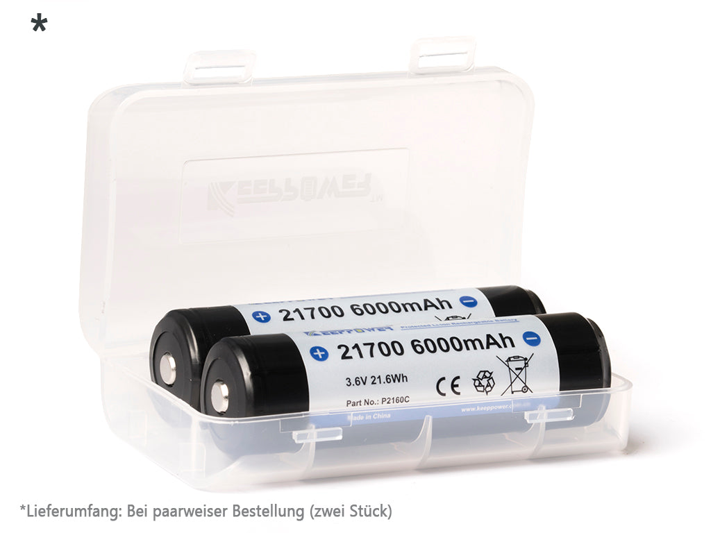 Keeppower 21700 6000mAh 3,7V Li-Ion Akku PCB geschützt P2160C