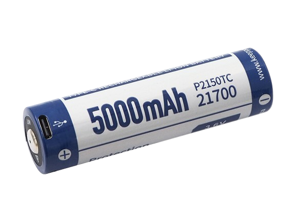Keeppower 21700 5000mAh Li-Ionen 3,7V PCB geschützt USB-C Lademöglichkeit P2150TC