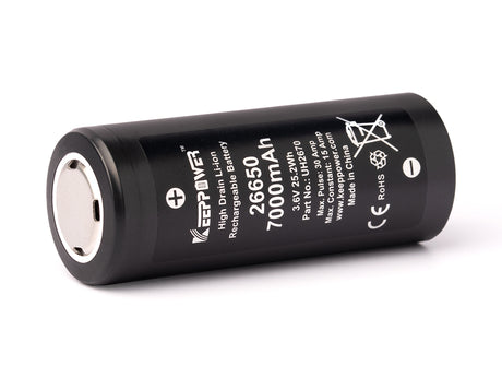 Keeppower 26650 *7000mAh max. 15A Entladestrom 3,6V-3,7V Li-Ionen-Akku