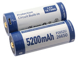 Keeppower 26650 - 5200mAh, Li-Ionen 3,7V - 3,6V - PCB geschützt mit USB Lademöglichkeit P2652U