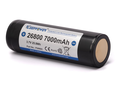 Keeppower 26800-P2680C mit 7000 mAh*, 3,6V-3,7V Li-ionen Akku PCB² geschützt